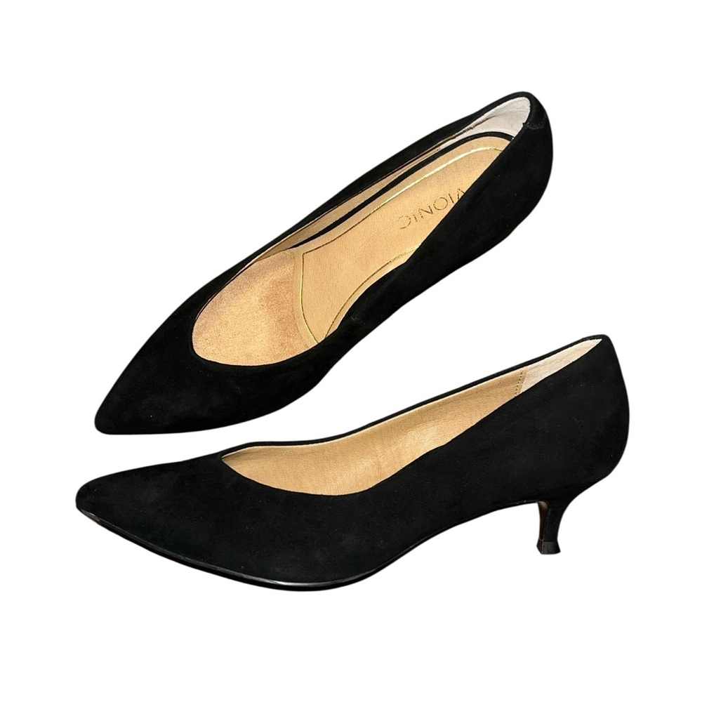 Vionic Black Suede Kitten Heel Pump - Picture 6 of 11